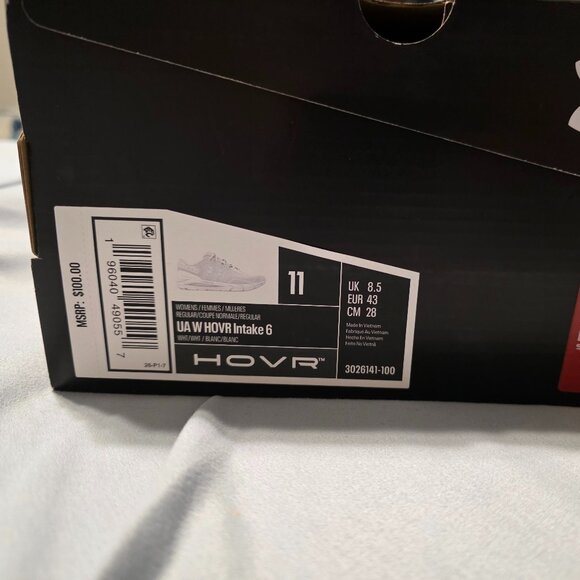 NEW Under Armour HOVR Intake 6 Women’s Running Shoes White/White Size 11 - Picture 1 of 3